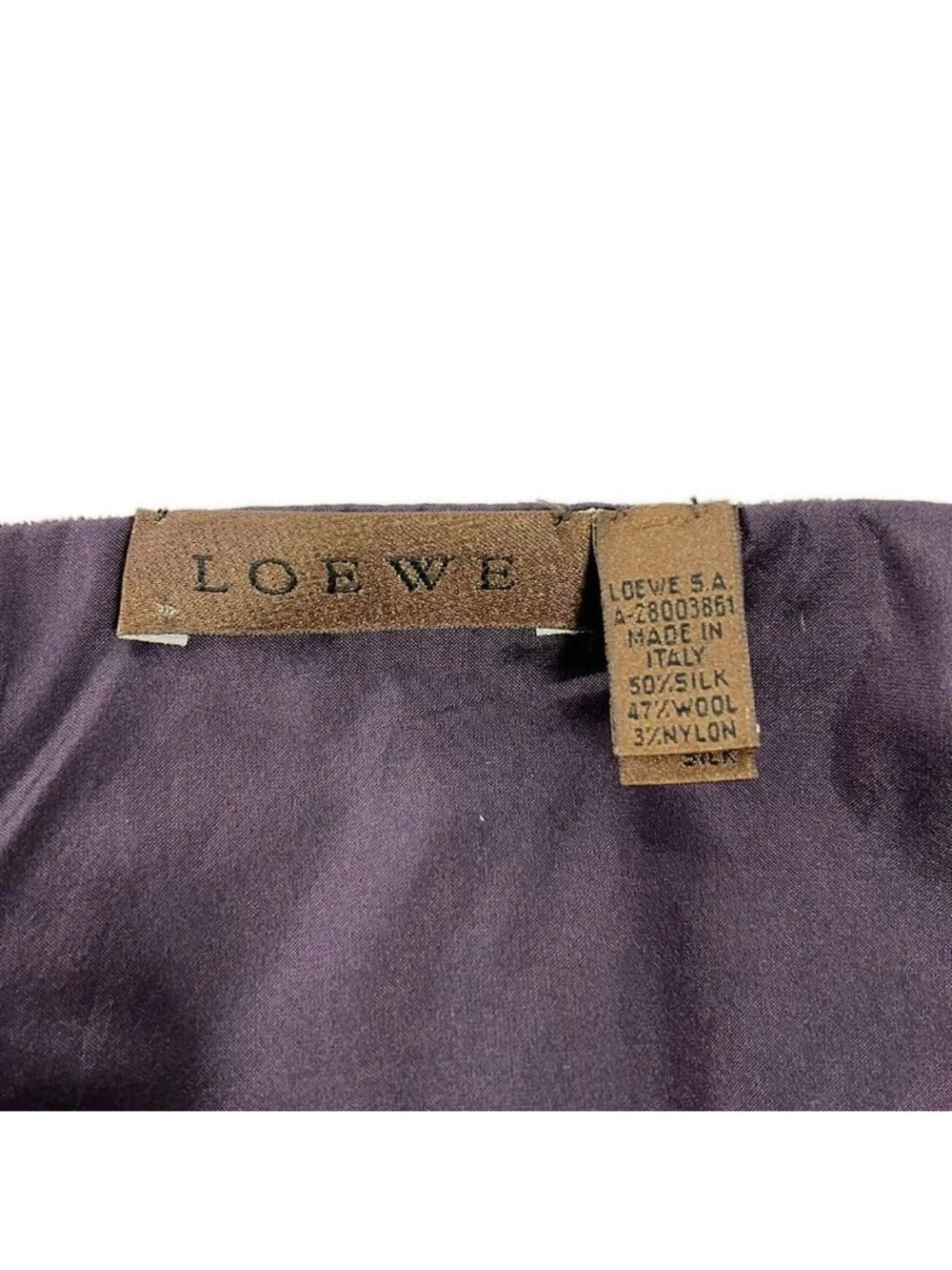 Loewe Shawl Purple Beads Wool Silk Scarf